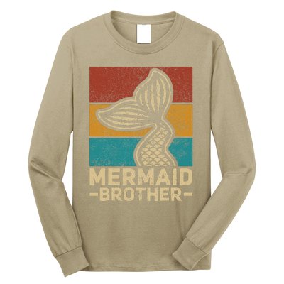 Mermaid Brother Mermaid Birthday Party Outfit Retro Mermaid Long Sleeve Shirt