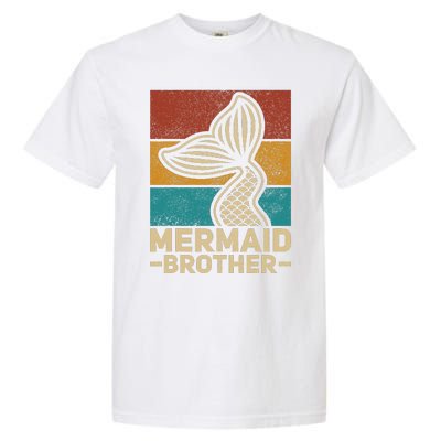 Mermaid Brother Mermaid Birthday Party Outfit Retro Mermaid Garment-Dyed Heavyweight T-Shirt