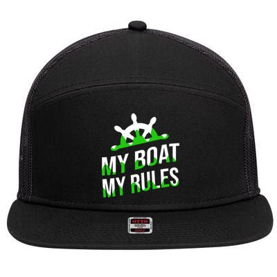 My Boat My Rules 7 Panel Mesh Trucker Snapback Hat