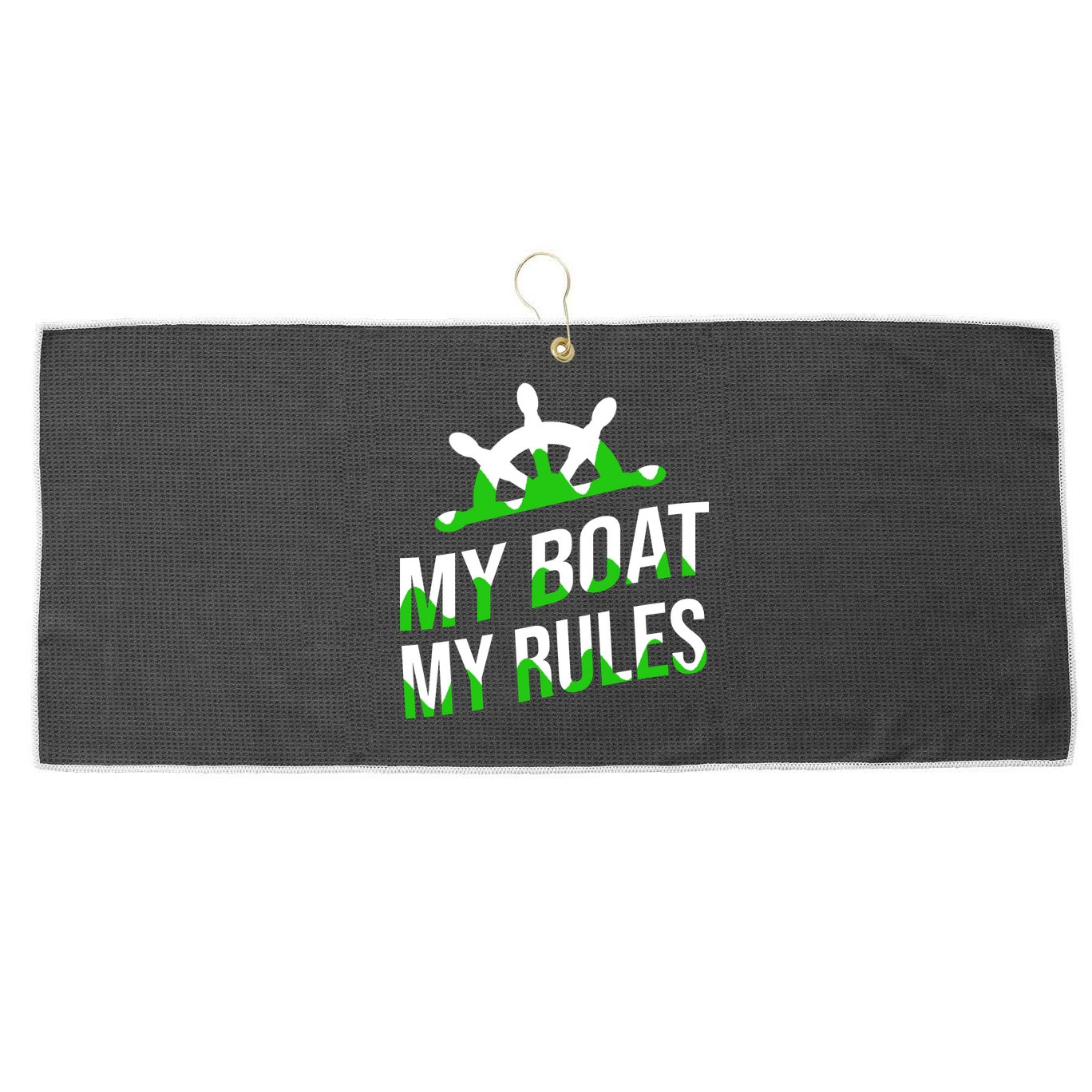 My Boat My Rules Large Microfiber Waffle Golf Towel
