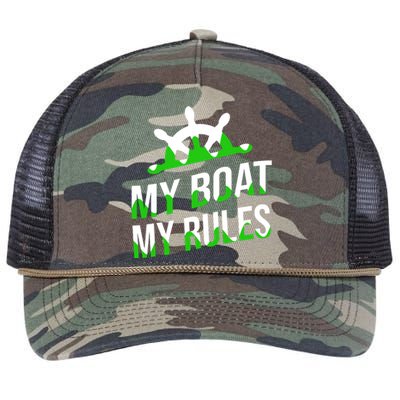 My Boat My Rules Retro Rope Trucker Hat Cap