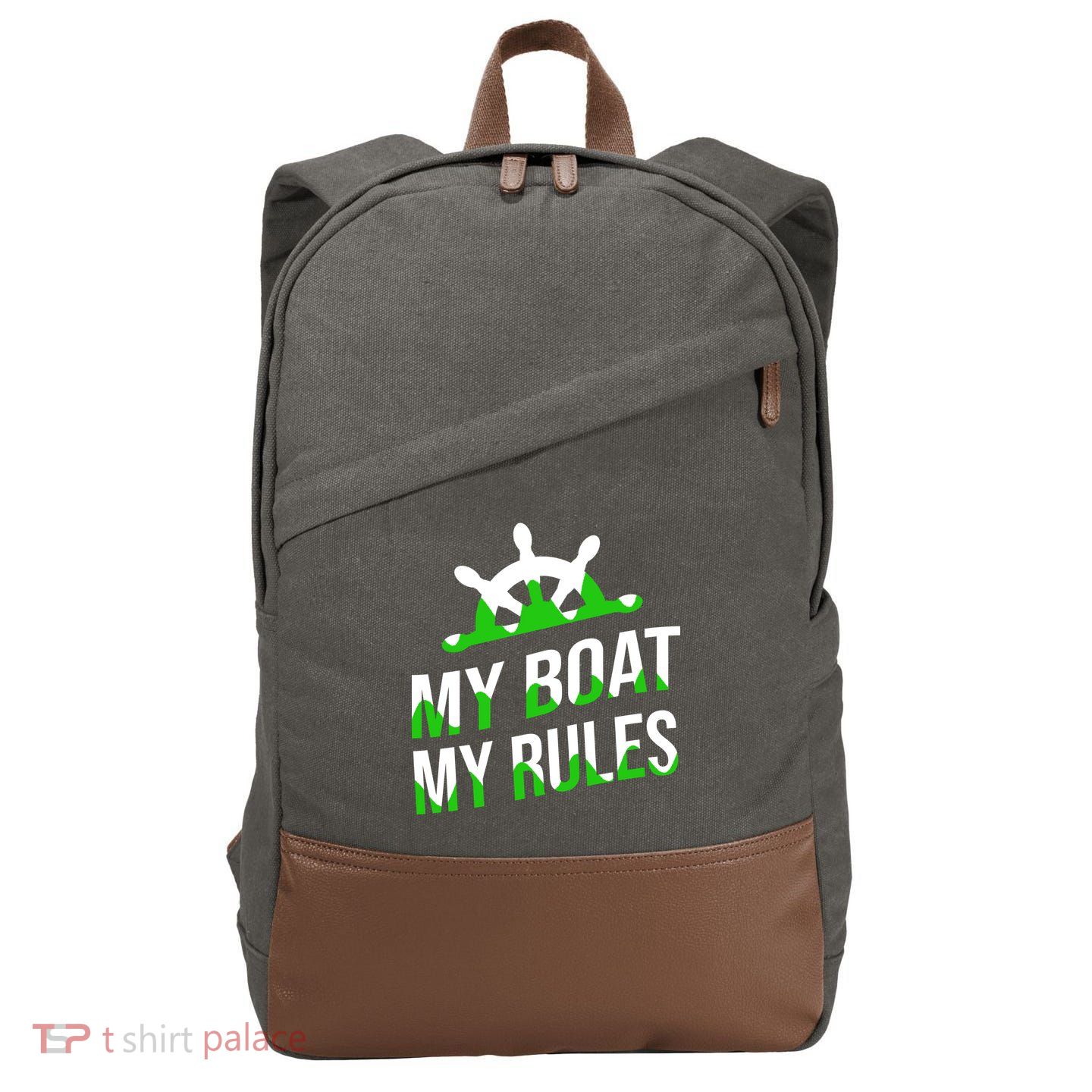 My Boat My Rules Cotton Canvas Backpack