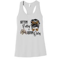 Messy Bun Mom Sunglasses UTV Offroad SXS Life Riding Women's Racerback Tank