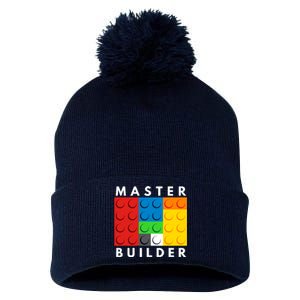 Master Builder Pom Pom 12in Knit Beanie