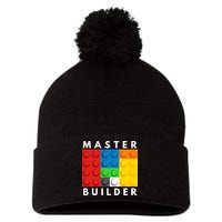 Master Builder Pom Pom 12in Knit Beanie