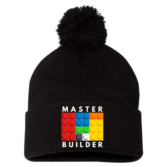 Master Builder Pom Pom 12in Knit Beanie