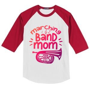 Marching Band Mom Baritone Horn Euphonium Player Gift Kids Colorblock Raglan Jersey