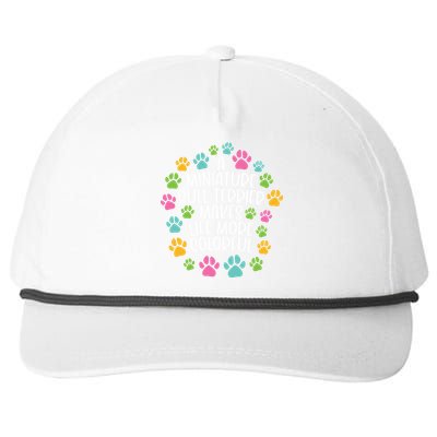 Miniature Bullterrier Make Life Colorful Dog Dogs Paws Gift Snapback Five-Panel Rope Hat