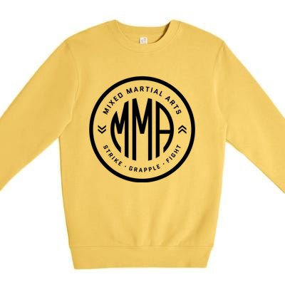 Mma Bjj Mixed Martial Arts Fan Fighter Strike Grapple Fight Gift Premium Crewneck Sweatshirt