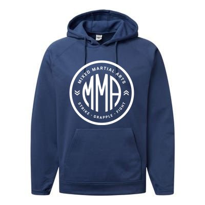 Mma Bjj Mixed Martial Arts Fan Fighter Strike Grapple Fight Gift Performance Fleece Hoodie