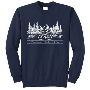 Mountain Bike MTB Mountains Trails Bikes Tall Sweatshirt