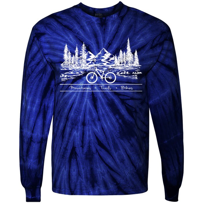 Mountain Bike MTB Mountains Trails Bikes Tie-Dye Long Sleeve Shirt