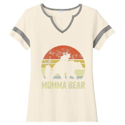 momma bear matching family cub 2 mors day Ladies Halftime Notch Neck Tee