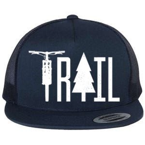 Mountain Bike Mtb Downhill Biking Cycling Biker Gift Cool Gift Flat Bill Trucker Hat