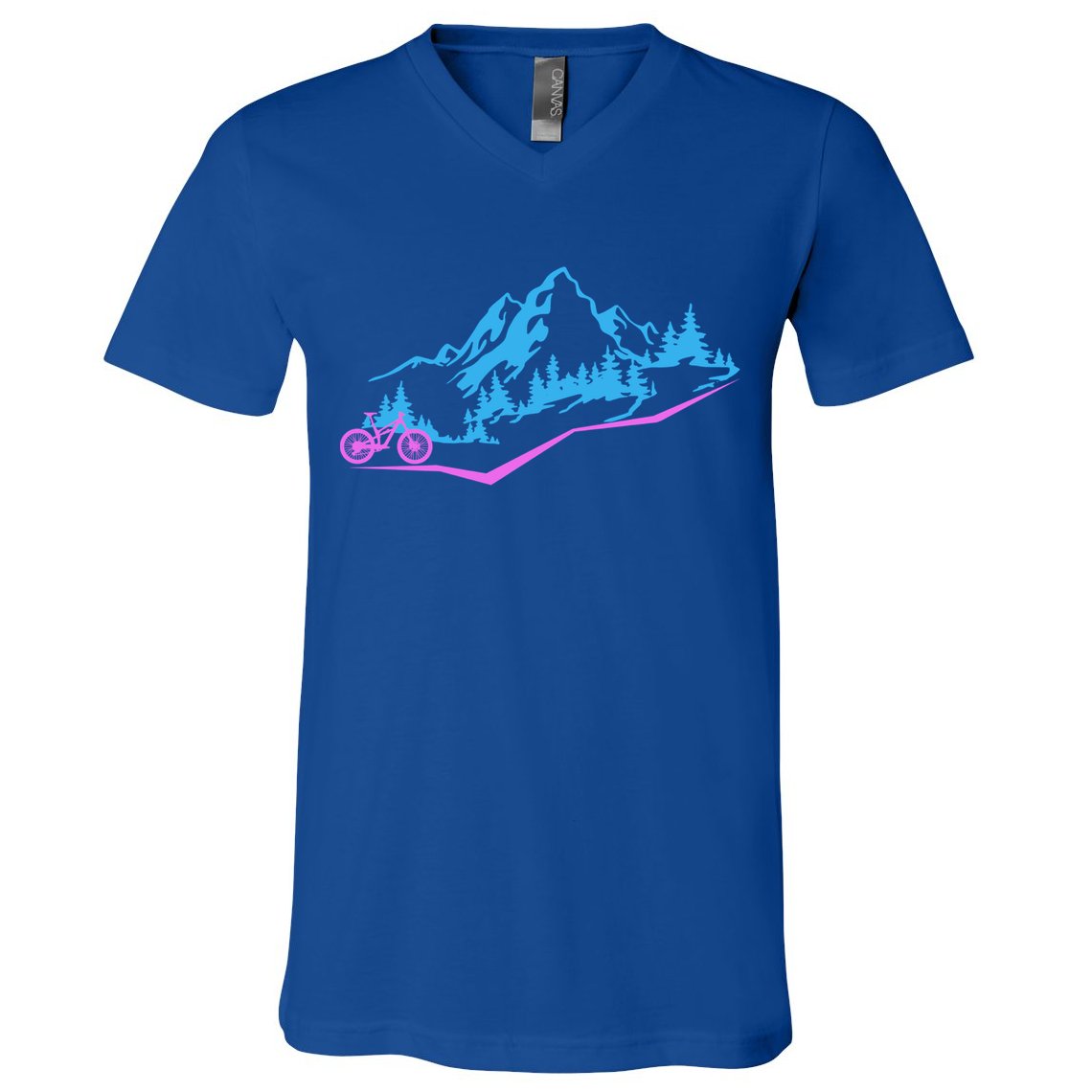 Mountain Bike Mtb Cycling Mountain Biker Biking Cyclist Gift V-Neck T-Shirt
