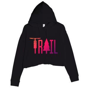 Mountain Bike Mtb Downhill Biking Cycling Biker Gift Cool Gift Crop Fleece Hoodie