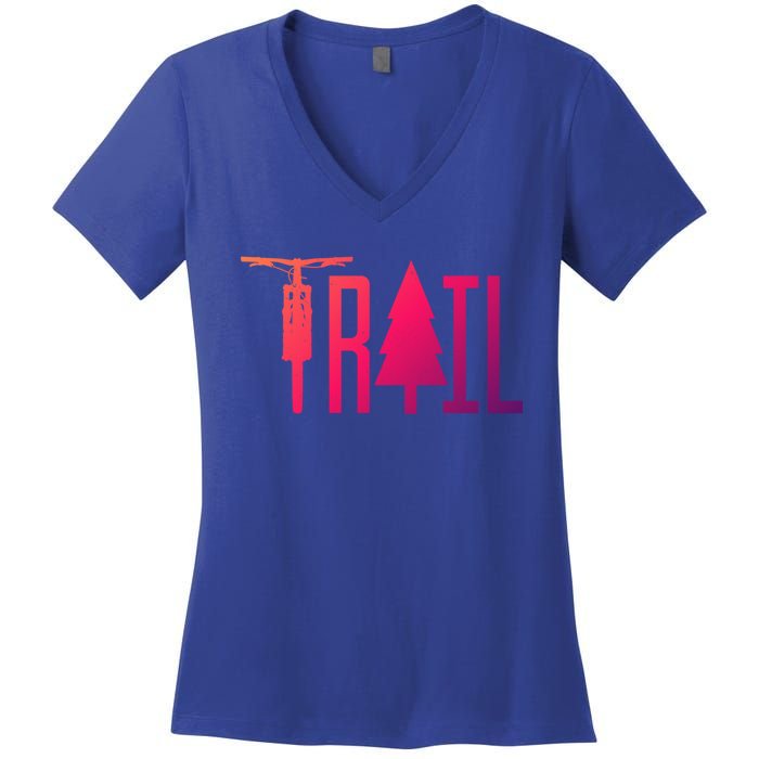 Mountain Bike Mtb Downhill Biking Cycling Biker Gift Cool Gift Women's V-Neck T-Shirt