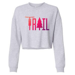 Mountain Bike Mtb Downhill Biking Cycling Biker Gift Cool Gift Cropped Pullover Crew