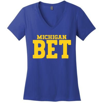 Michigan Bet Women's V-Neck T-Shirt