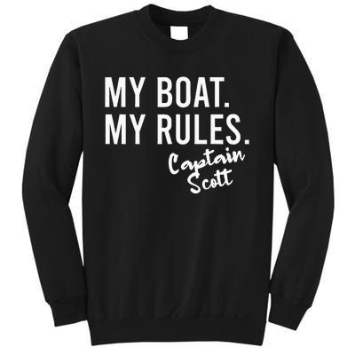 My Boat My Rules Captain Scott Personalized Boating Name Sweatshirt