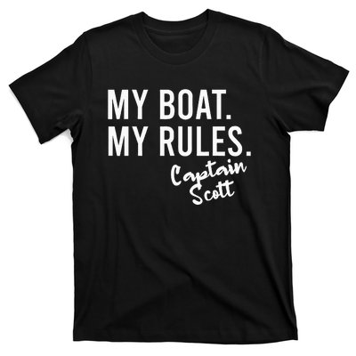 My Boat My Rules Captain Scott Personalized Boating Name T-Shirt