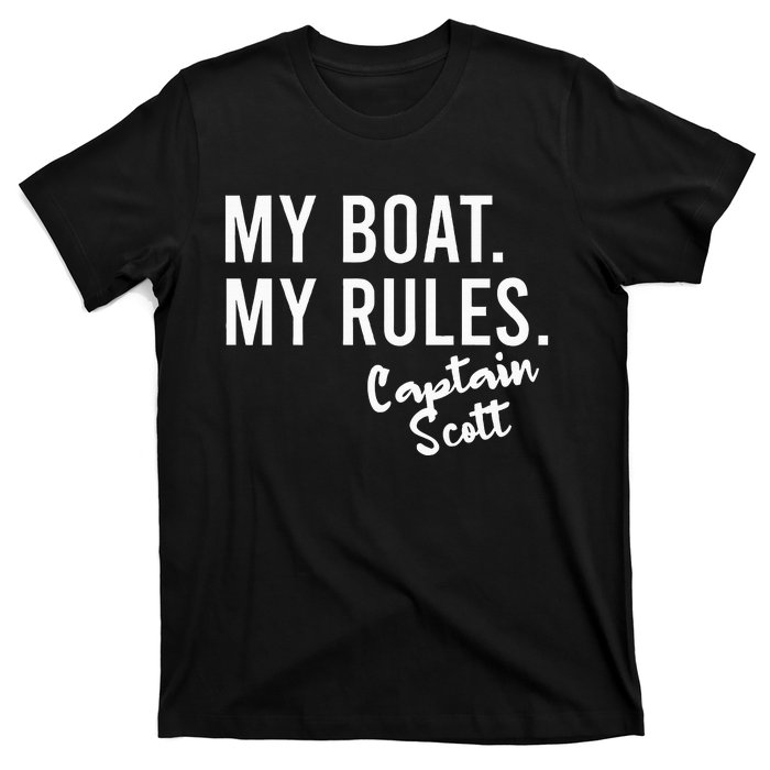 My Boat My Rules Captain Scott Personalized Boating Name T-Shirt