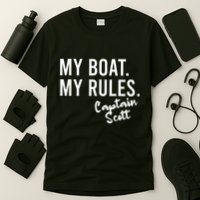 My Boat My Rules Captain Scott Personalized Boating Name T-Shirt