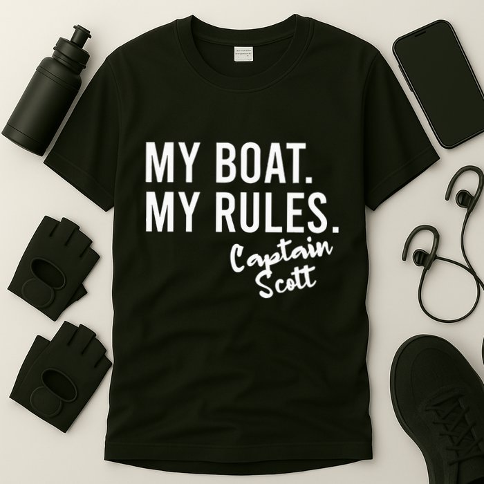 My Boat My Rules Captain Scott Personalized Boating Name T-Shirt