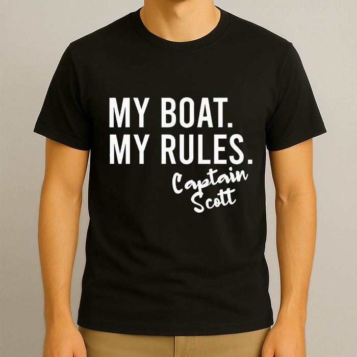 My Boat My Rules Captain Scott Personalized Boating Name T-Shirt
