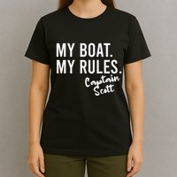 My Boat My Rules Captain Scott Personalized Boating Name T-Shirt