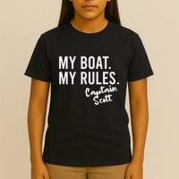 My Boat My Rules Captain Scott Personalized Boating Name T-Shirt