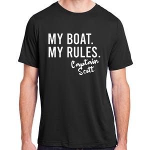 My Boat My Rules Captain Scott Personalized Boating Name Adult ChromaSoft Performance T-Shirt