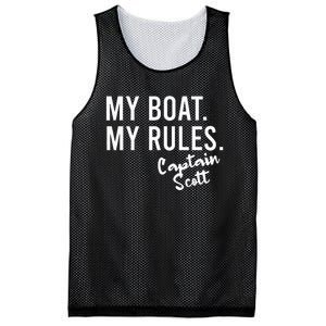 My Boat My Rules Captain Scott Personalized Boating Name Mesh Reversible Basketball Jersey Tank