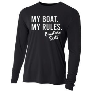 My Boat My Rules Captain Scott Personalized Boating Name Cooling Performance Long Sleeve Crew