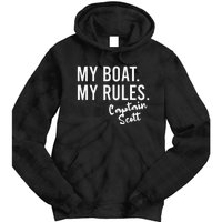 My Boat My Rules Captain Scott Personalized Boating Name Tie Dye Hoodie