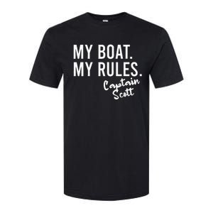 My Boat My Rules Captain Scott Personalized Boating Name Softstyle CVC T-Shirt