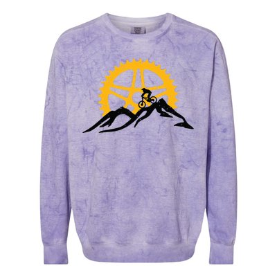 Mountain Bike MTB Downhill Biking Colorblast Crewneck Sweatshirt