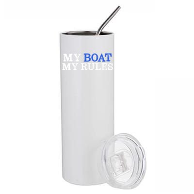 My Boat My Rules Design For Captains Sailors Boat Owners Cute Gift Stainless Steel Tumbler