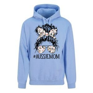 Messy Bun Mom Aussie Mom Glasses Mothers Day Dog Lovers Gift Unisex Surf Hoodie