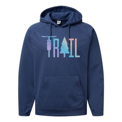 Mountain Bike Mtb Downhill Biking Cycling Trail Biker Gift Cool Gift Performance Fleece Hoodie