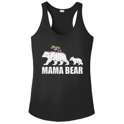 Mama Bear Mom Autistic Child Ladies PosiCharge Competitor Racerback Tank