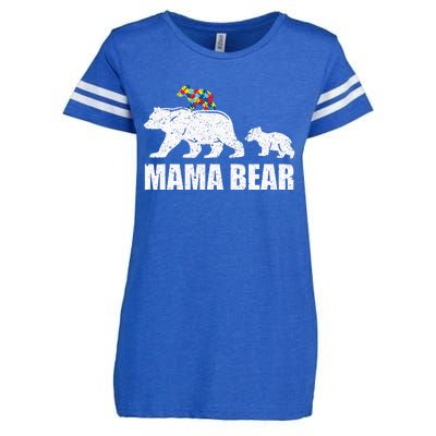 Mama Bear Mom Autistic Child Enza Ladies Jersey Football T-Shirt