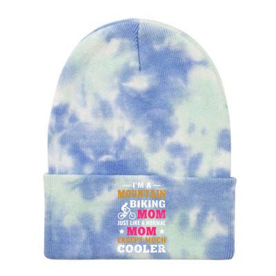 Mountain Biking Mtb Gift Cycling Mountain Bike Mom Gift Tie Dye 12in Knit Beanie