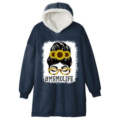 Messy Bun Memo Life Grandma Sunflowers Cute Mothers Day Gift Hooded Wearable Blanket