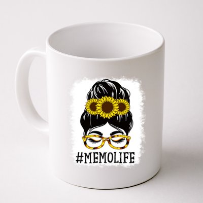 Messy Bun Memo Life Grandma Sunflowers Cute Mothers Day Gift Coffee Mug