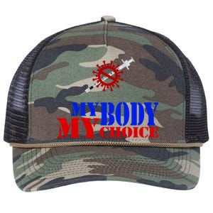 My Body My Choice Anti Vaccine Funny Retro Rope Trucker Hat Cap