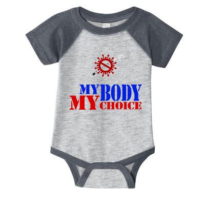 My Body My Choice Anti Vaccine Funny Infant Baby Jersey Bodysuit