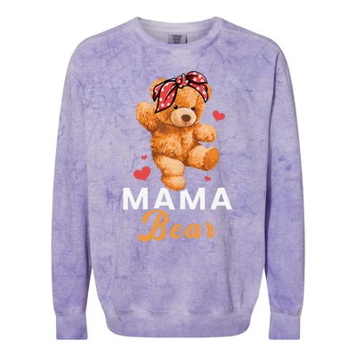 Mama Bear Mothers Day Cute Teddy Mom Momma Mommy Colorblast Crewneck Sweatshirt