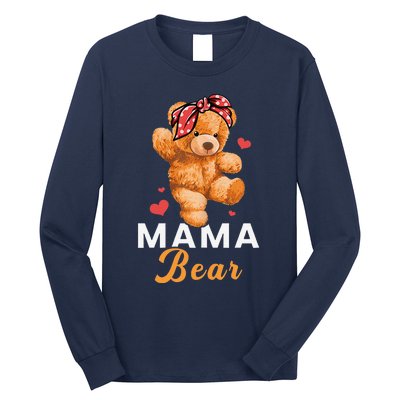 Mama Bear Mothers Day Cute Teddy Mom Momma Mommy Long Sleeve Shirt