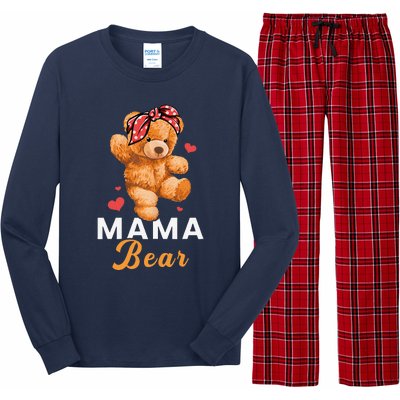 Mama Bear Mothers Day Cute Teddy Mom Momma Mommy Long Sleeve Pajama Set